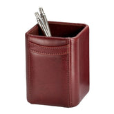 Saddle Brown Leather Pencil Cup